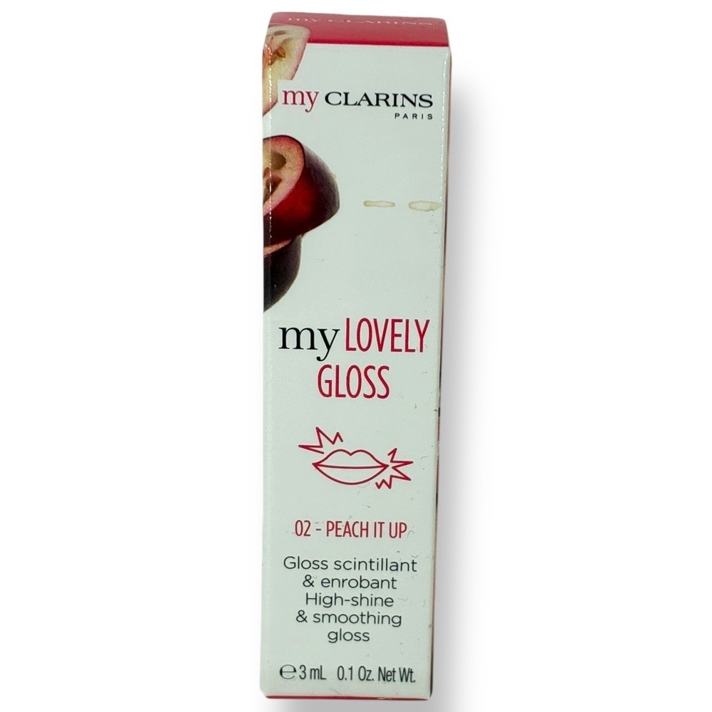 Clarins My Lovely Gloss 02 Peach It Up Lip Gloss Mini 3mL‎ Hydrating Shine